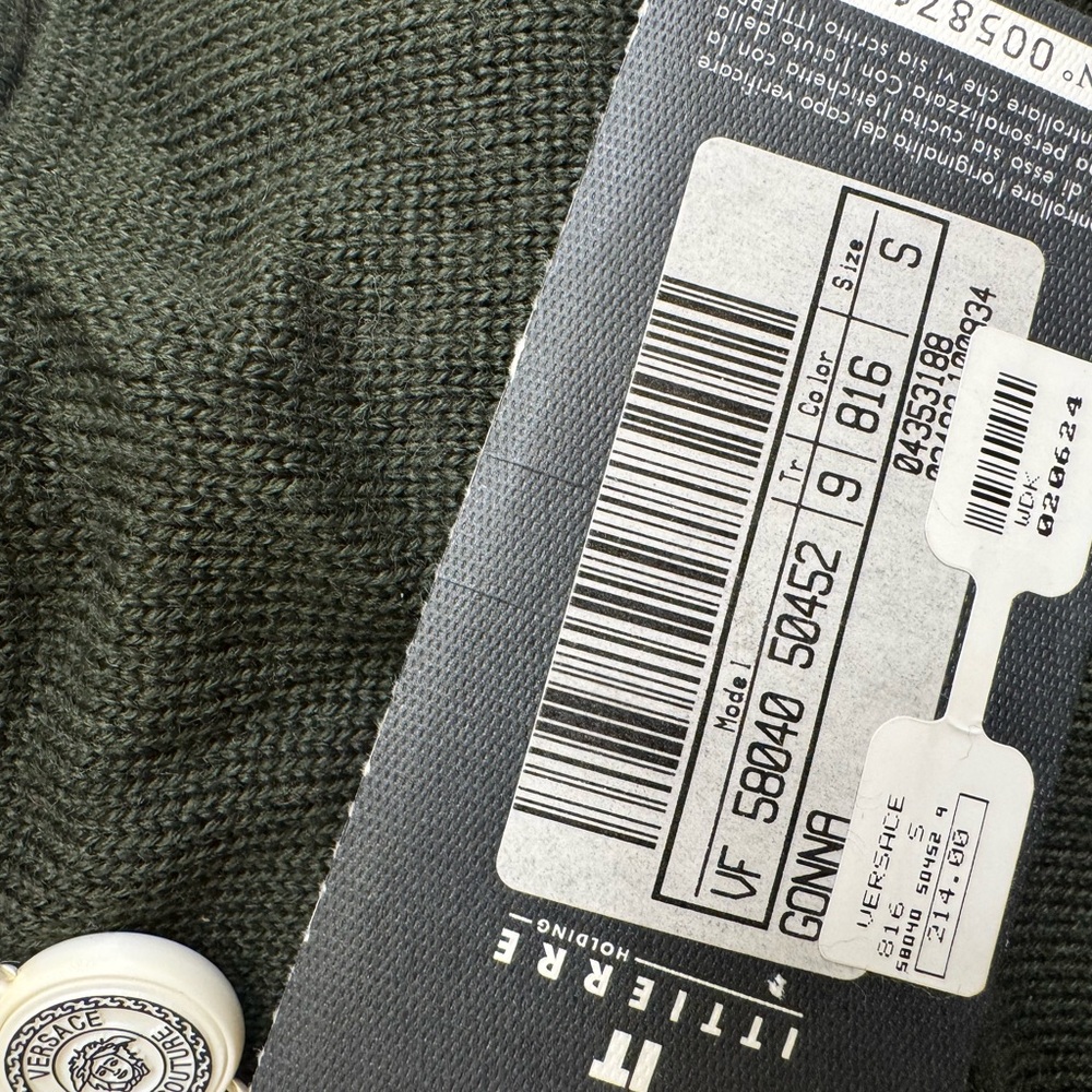 Versace Olive Green Grayish Knit Skirt